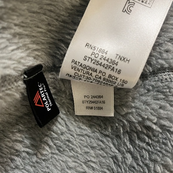 Patagonia Tailored Grey/Harvest Moon Blue Snap-T Fleece Pullover Size Large - Picture 8 of 8